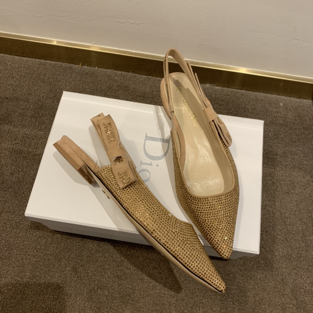 Dior CD J’Adior Slingback Pump Gold For Women 0.6 in / 1.5 cm