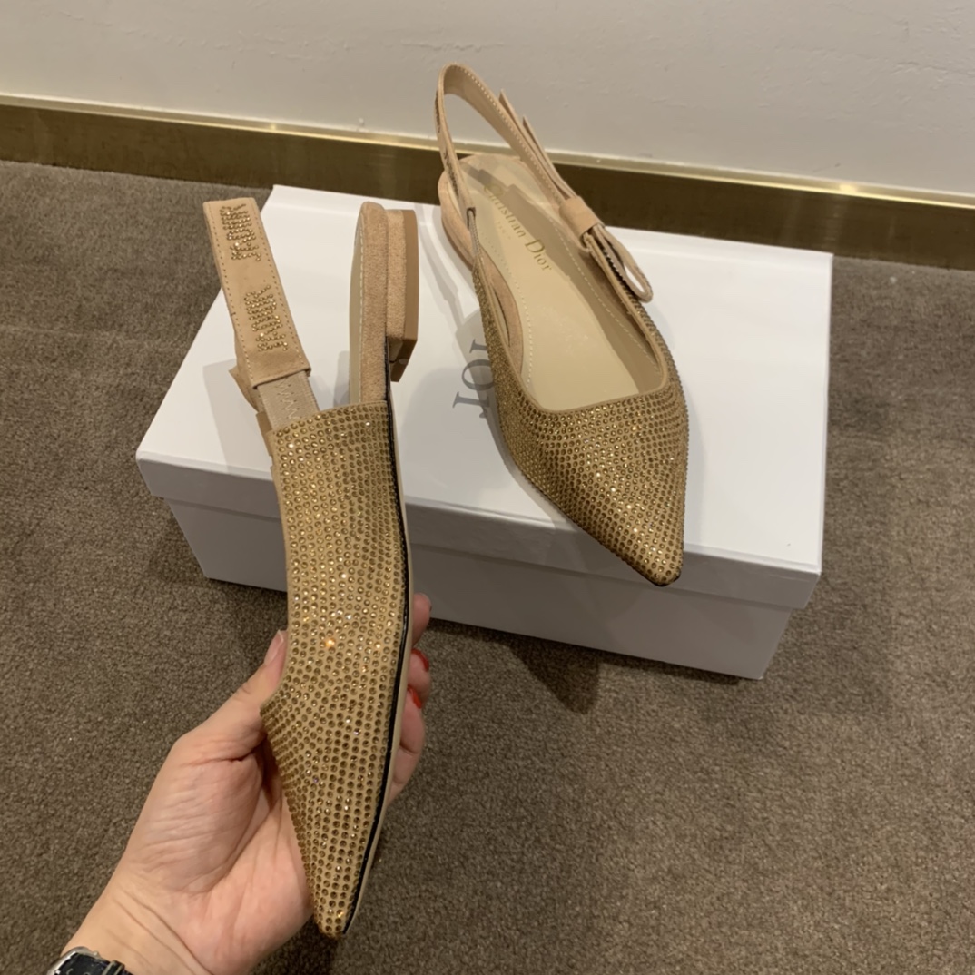 Dior CD J’Adior Slingback Pump Gold For Women 0.6 in / 1.5 cm