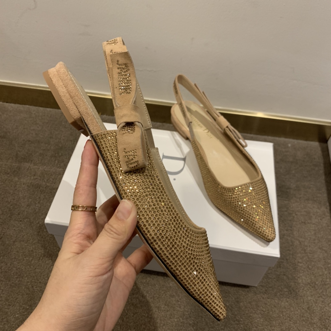 Dior CD J’Adior Slingback Pump Gold For Women 0.6 in / 1.5 cm