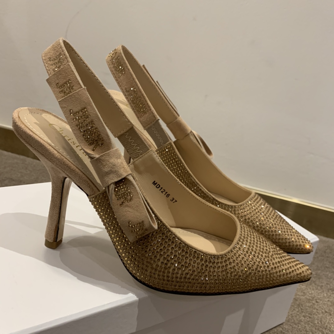 Dior CD J’Adior Slingback Pump Gold For Women 3.7 in / 9.5 cm