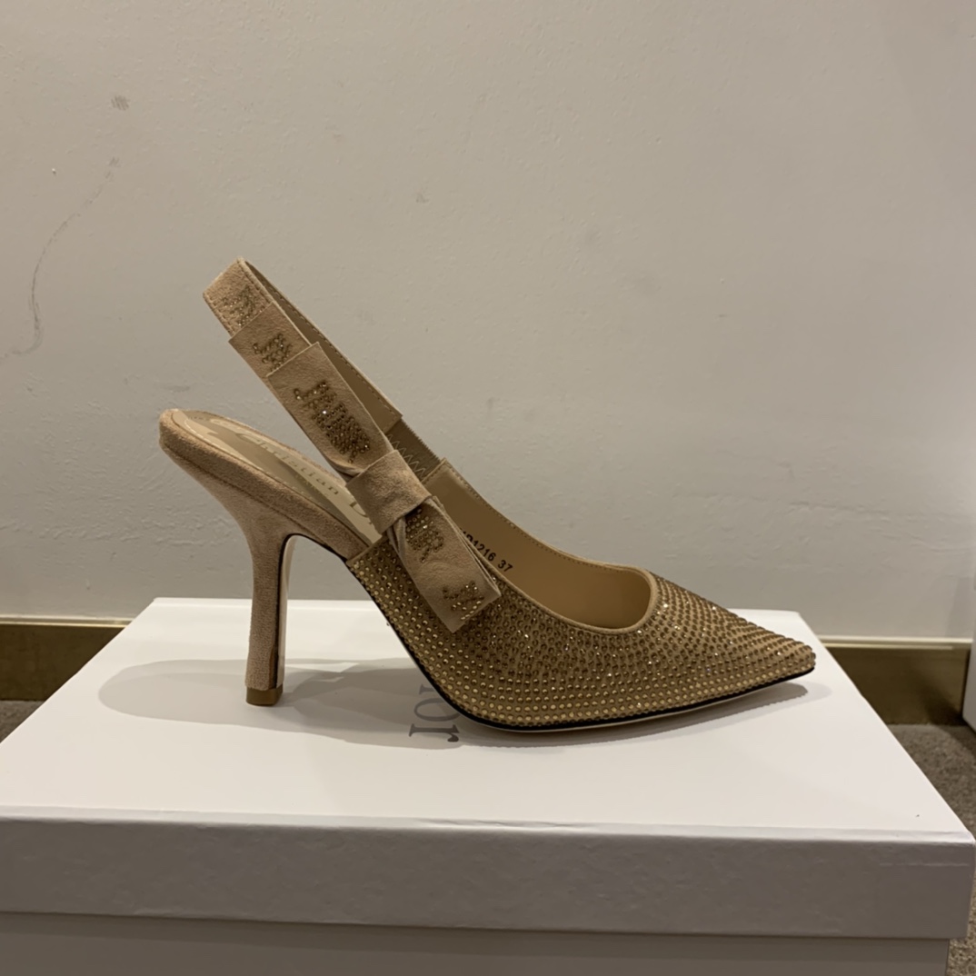 Dior CD J’Adior Slingback Pump Gold For Women 3.7 in / 9.5 cm