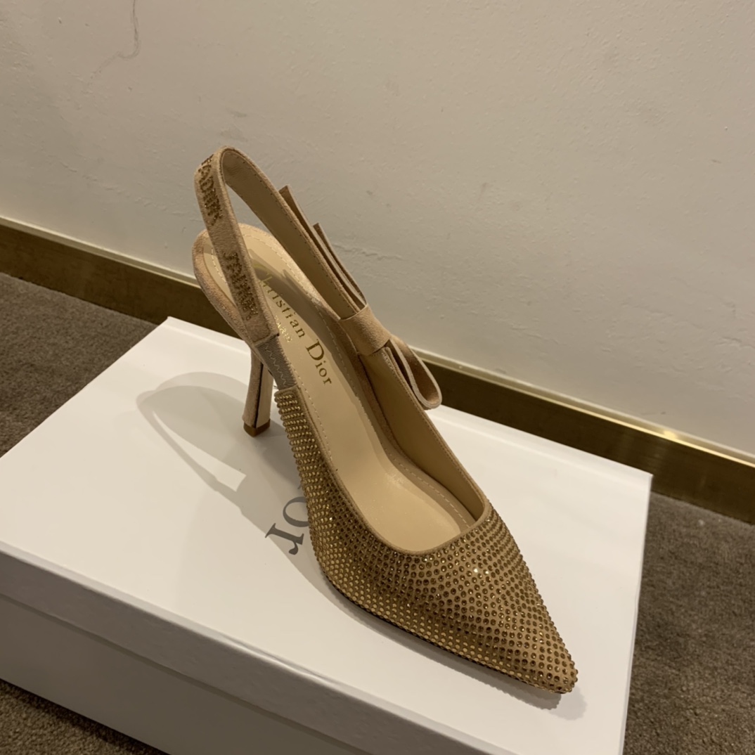 Dior CD J’Adior Slingback Pump Gold For Women 3.7 in / 9.5 cm