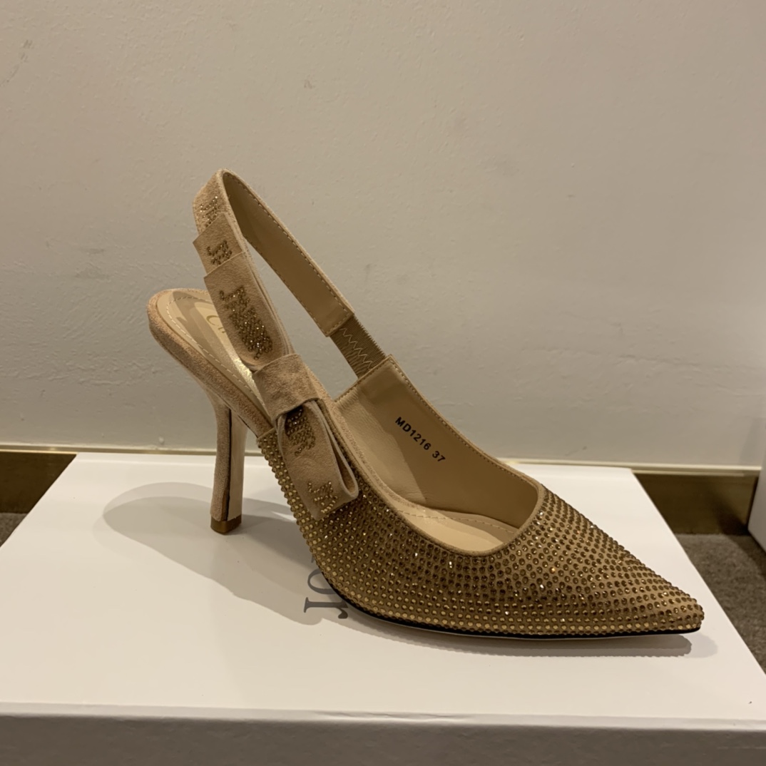 Dior CD J’Adior Slingback Pump Gold For Women 3.7 in / 9.5 cm