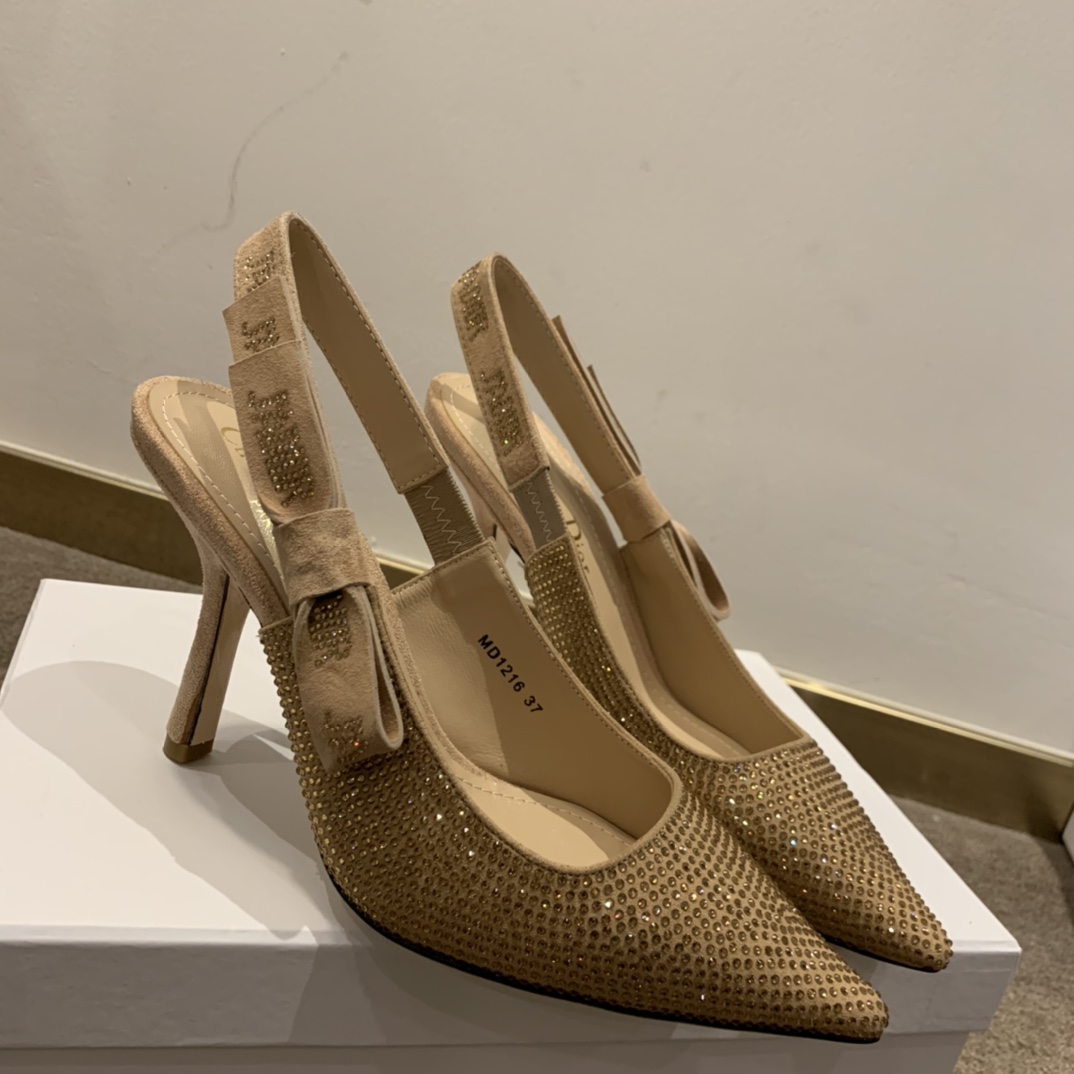 Dior CD J’Adior Slingback Pump Gold For Women 3.7 in / 9.5 cm