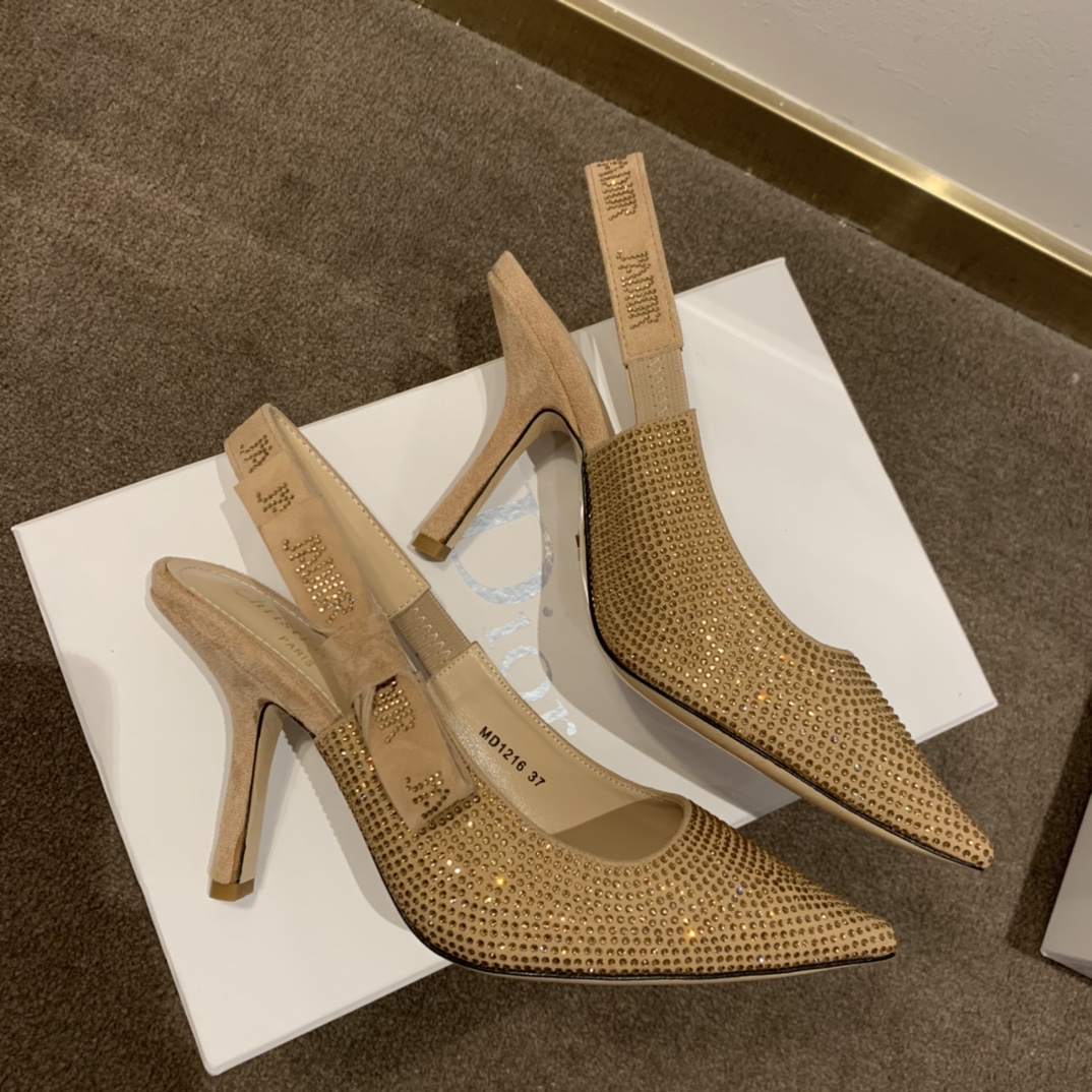 Dior CD J’Adior Slingback Pump Gold For Women 3.7 in / 9.5 cm