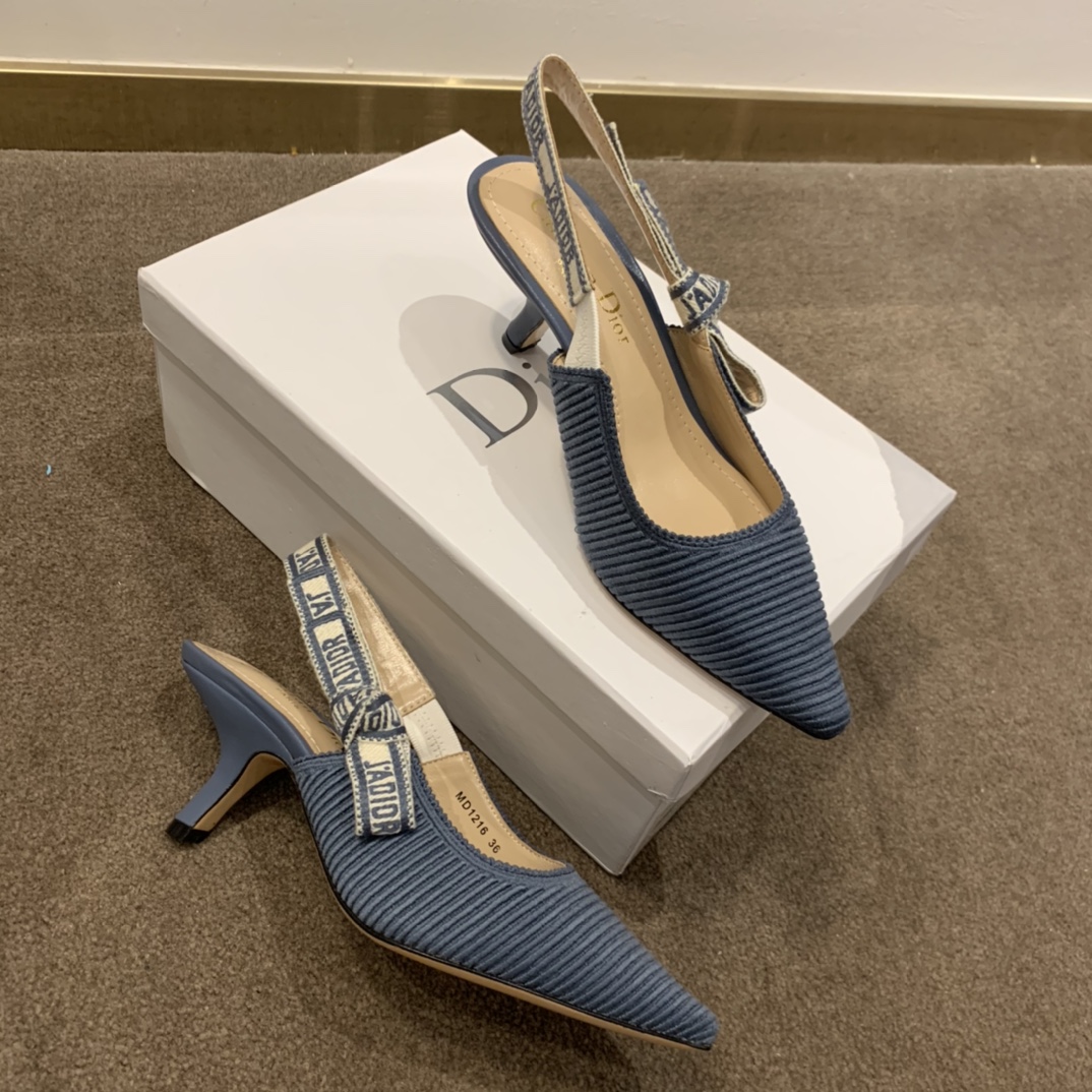 Dior CD J’Adior Slingback Pump Navy Blue For Women 2.6 in / 6.5 cm