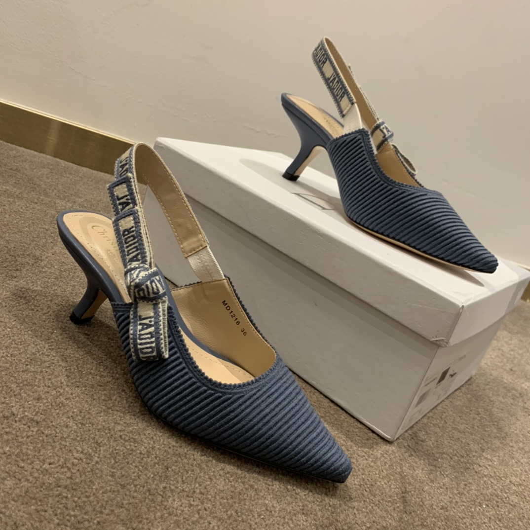 Dior CD J’Adior Slingback Pump Navy Blue For Women 2.6 in / 6.5 cm