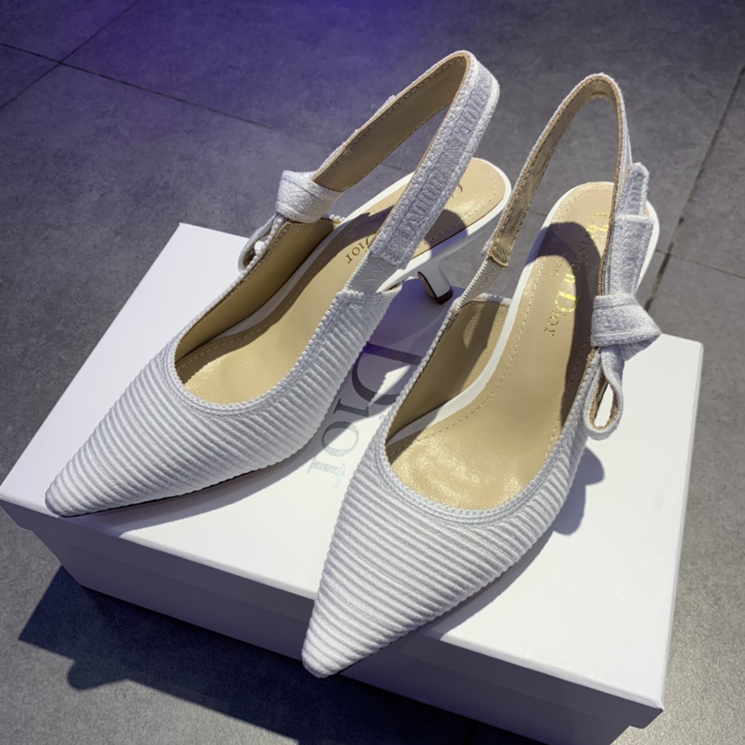 Dior CD J’Adior Slingback Pump White For Women 2.6 in / 6.5 cm