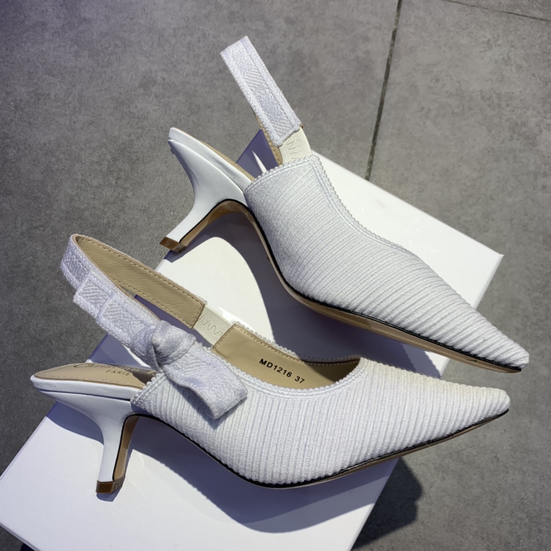 Dior CD J’Adior Slingback Pump White For Women 2.6 in / 6.5 cm
