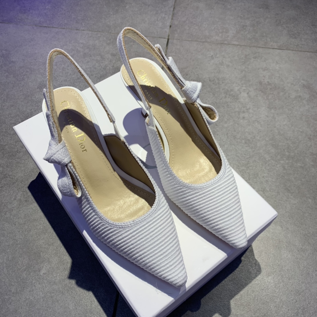 Dior CD J’Adior Slingback Pump White For Women 2.6 in / 6.5 cm