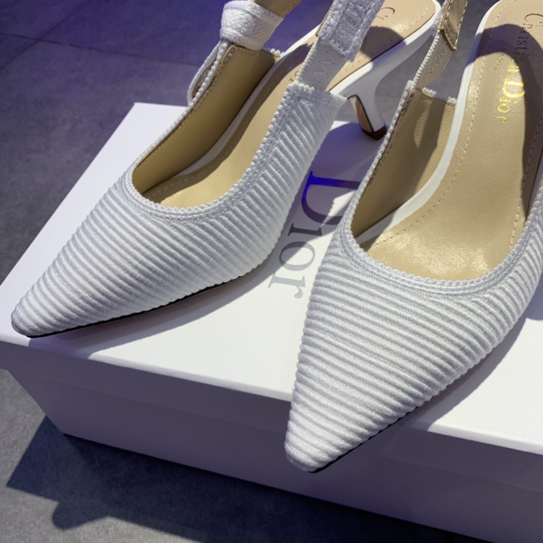Dior CD J’Adior Slingback Pump White For Women 2.6 in / 6.5 cm