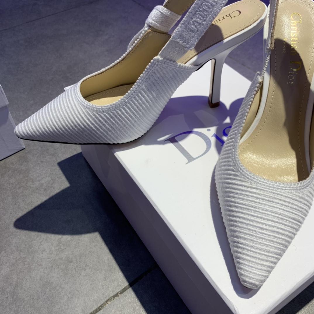 Dior CD J’Adior Slingback Pump White For Women 4 in / 10 cm KDP867EFR_S10W
