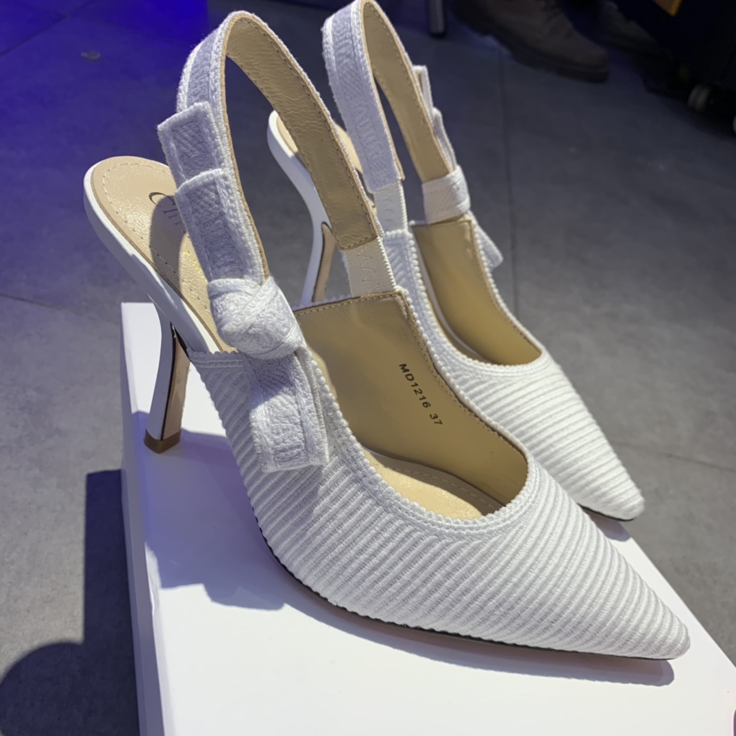 Dior CD J’Adior Slingback Pump White For Women 4 in / 10 cm KDP867EFR_S10W