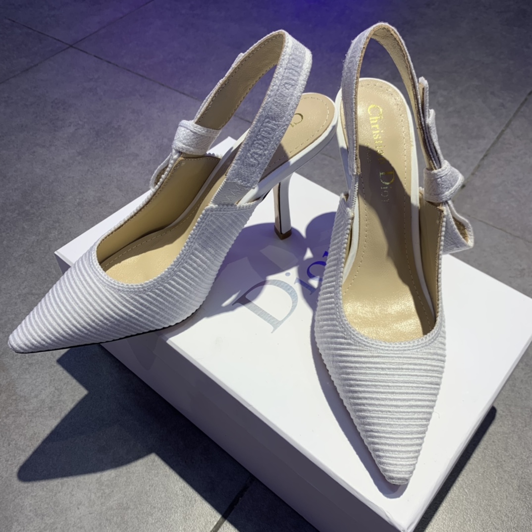 Dior CD J’Adior Slingback Pump White For Women 4 in / 10 cm KDP867EFR_S10W