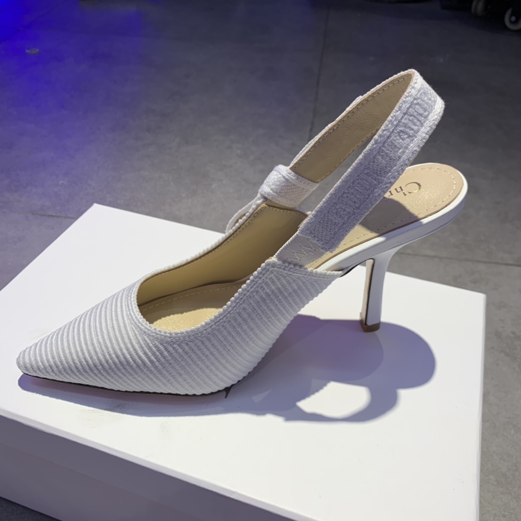 Dior CD J’Adior Slingback Pump White For Women 4 in / 10 cm KDP867EFR_S10W