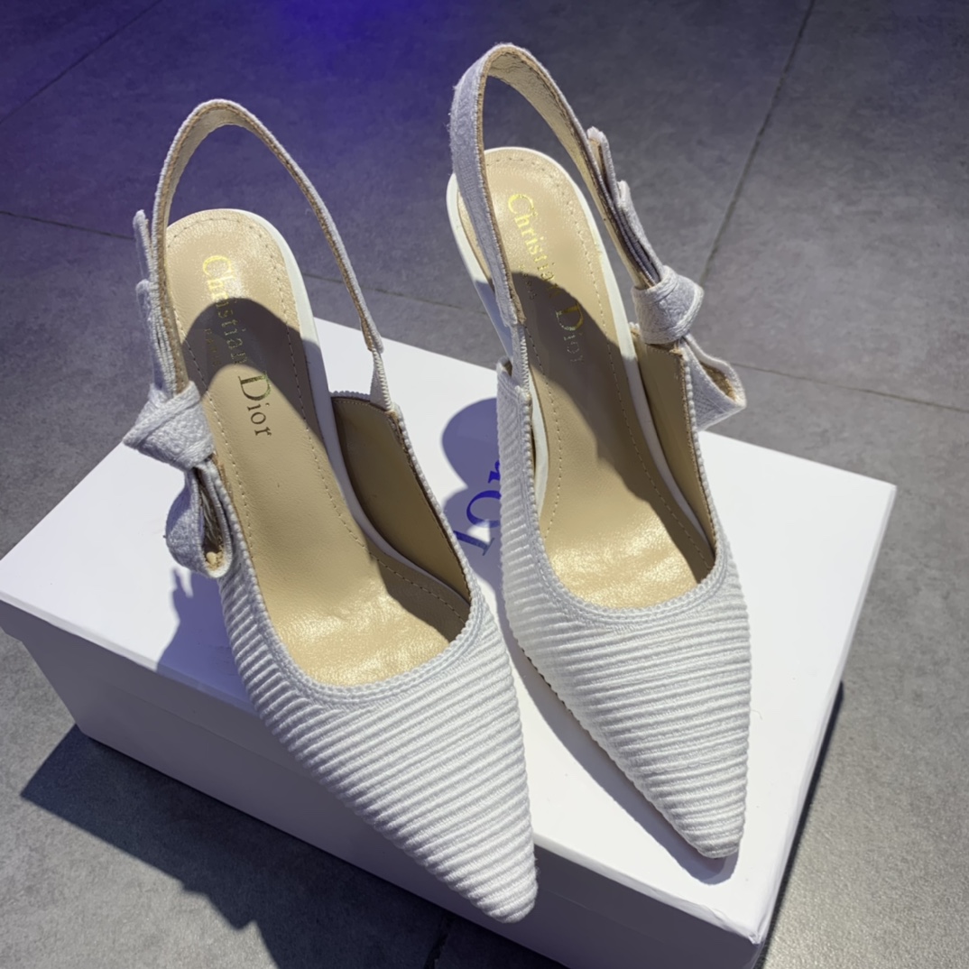 Dior CD J’Adior Slingback Pump White For Women 4 in / 10 cm KDP867EFR_S10W