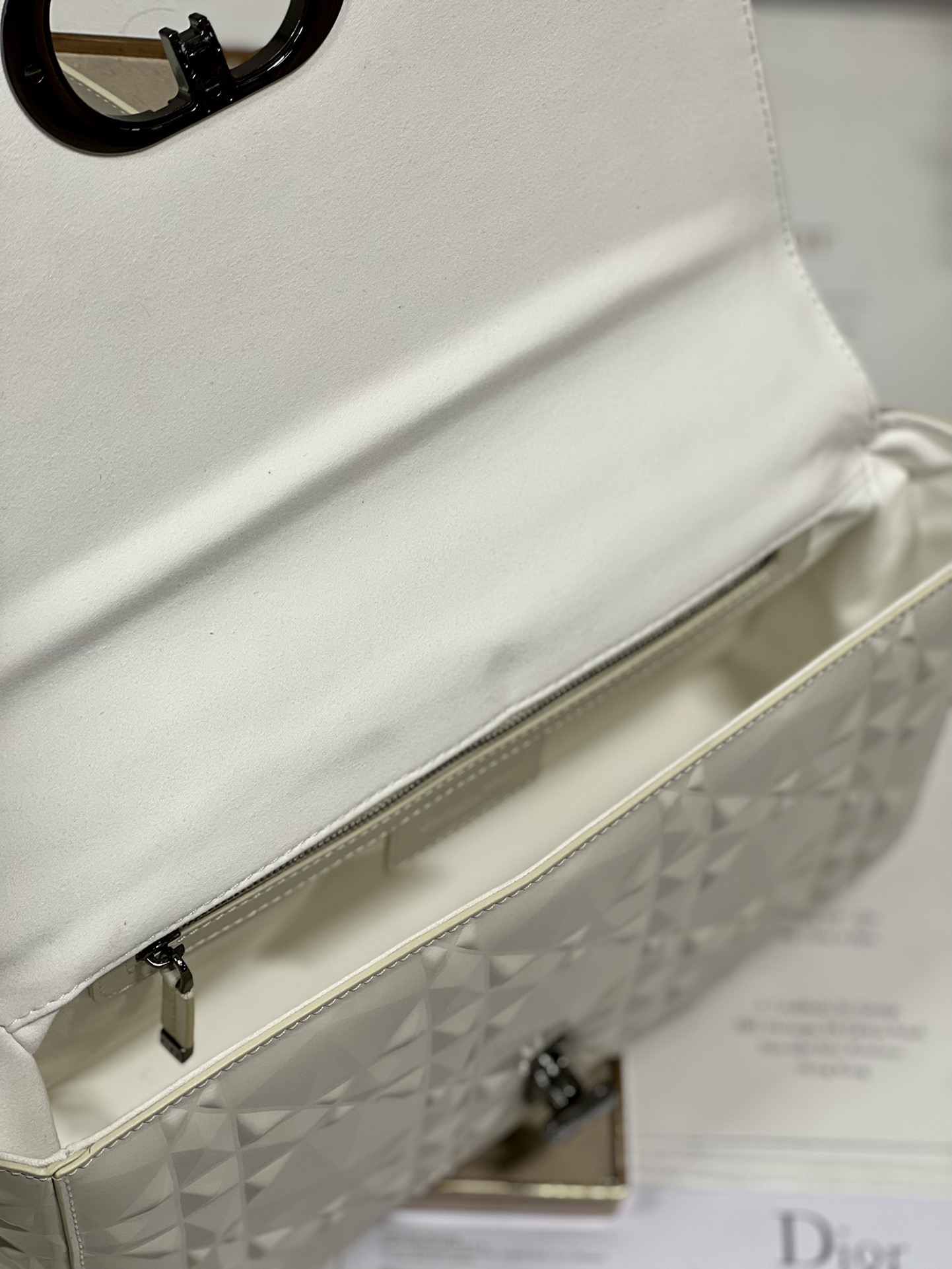 Dior Large Caro Bag White/Black For Women 11.5in/29cm