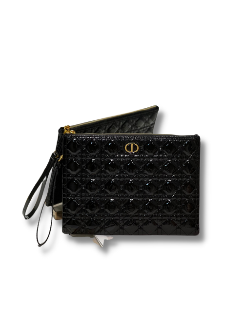 Dior Large Caro Daily Pouch Black/Grey/Brown For Women 12in/30cmUWHC_