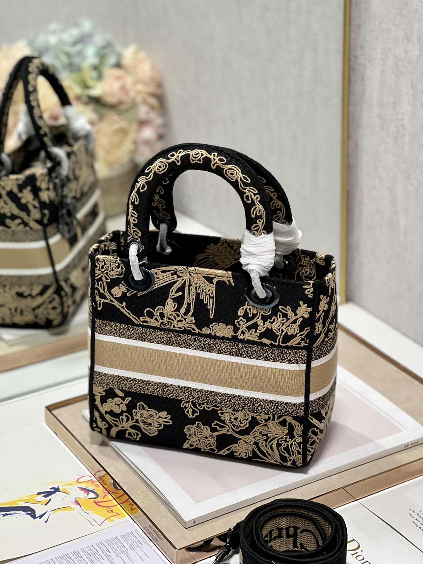 Dior Medium Lady D-Lite Bag Beige For Women 9.5in/24cm