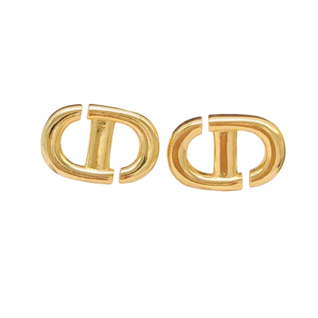 Dior Mini Pig Nose CD Pearl Earrings Gold For Women