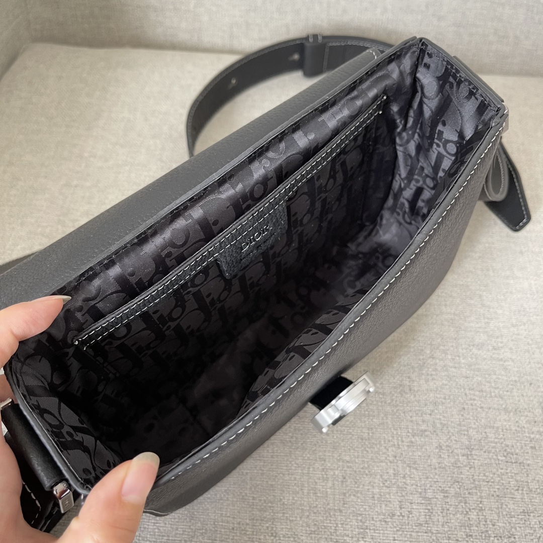 Dior Mini Saddle Bag With Strap Black For Women 9in/23cm 1ADPO049YKK_H00N