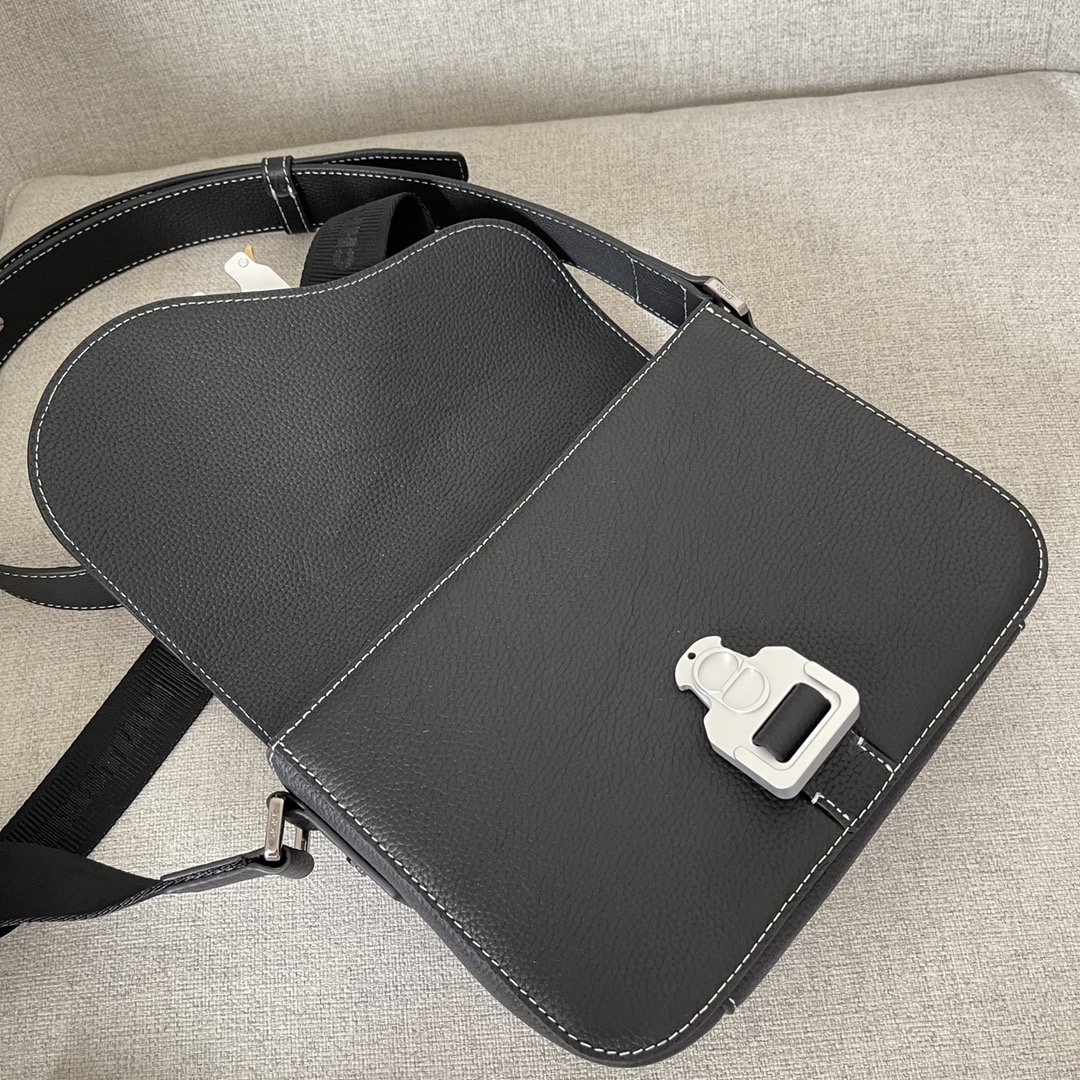 Dior Mini Saddle Bag With Strap Black For Women 9in/23cm 1ADPO049YKK_H00N
