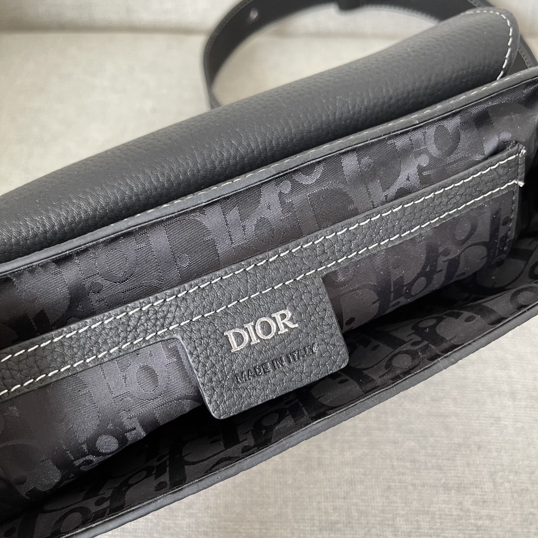 Dior Mini Saddle Bag With Strap Black For Women 9in/23cm 1ADPO049YKK_H00N
