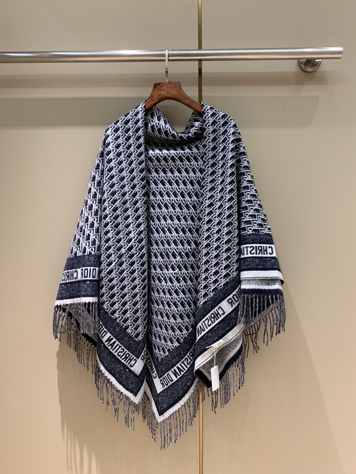 Dior Oblique Blanket Scarf Blue 55in/140cm