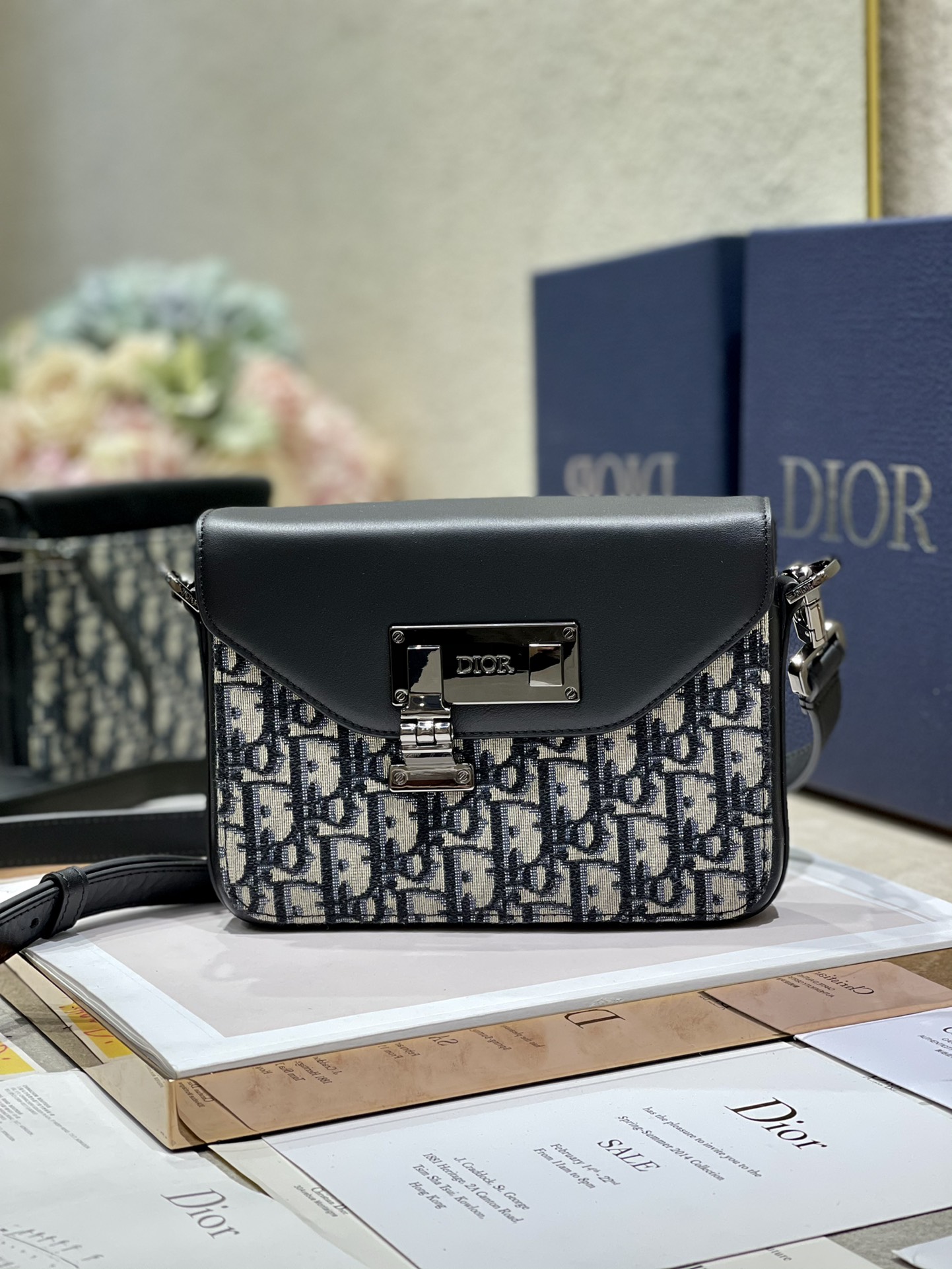 Dior Oblique Messenger Pouch Beige For Women 7.5in/19cm 1LXPO214UCT_H28E