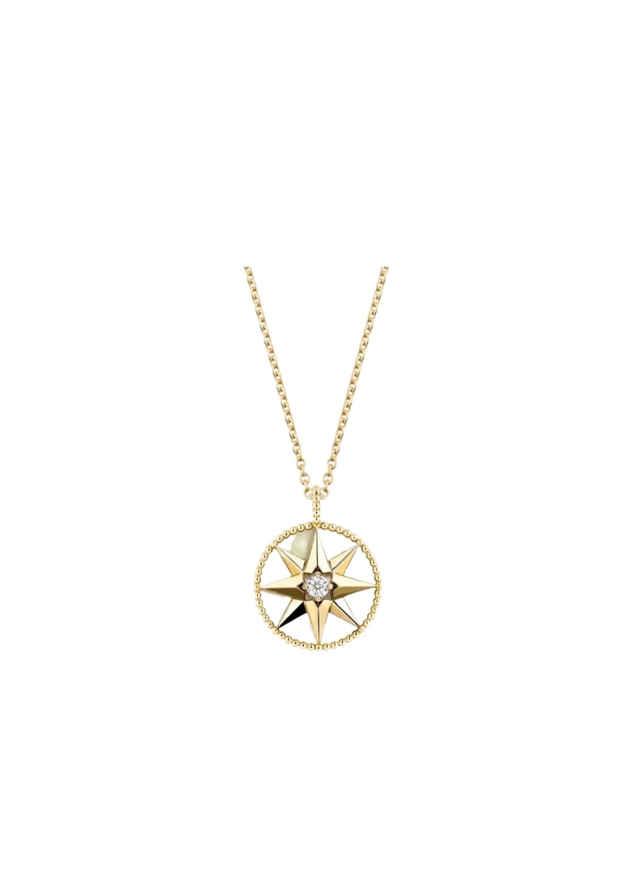 Dior Rose Des Vents Medallion Necklace Gold For Women JRDV95037_0000