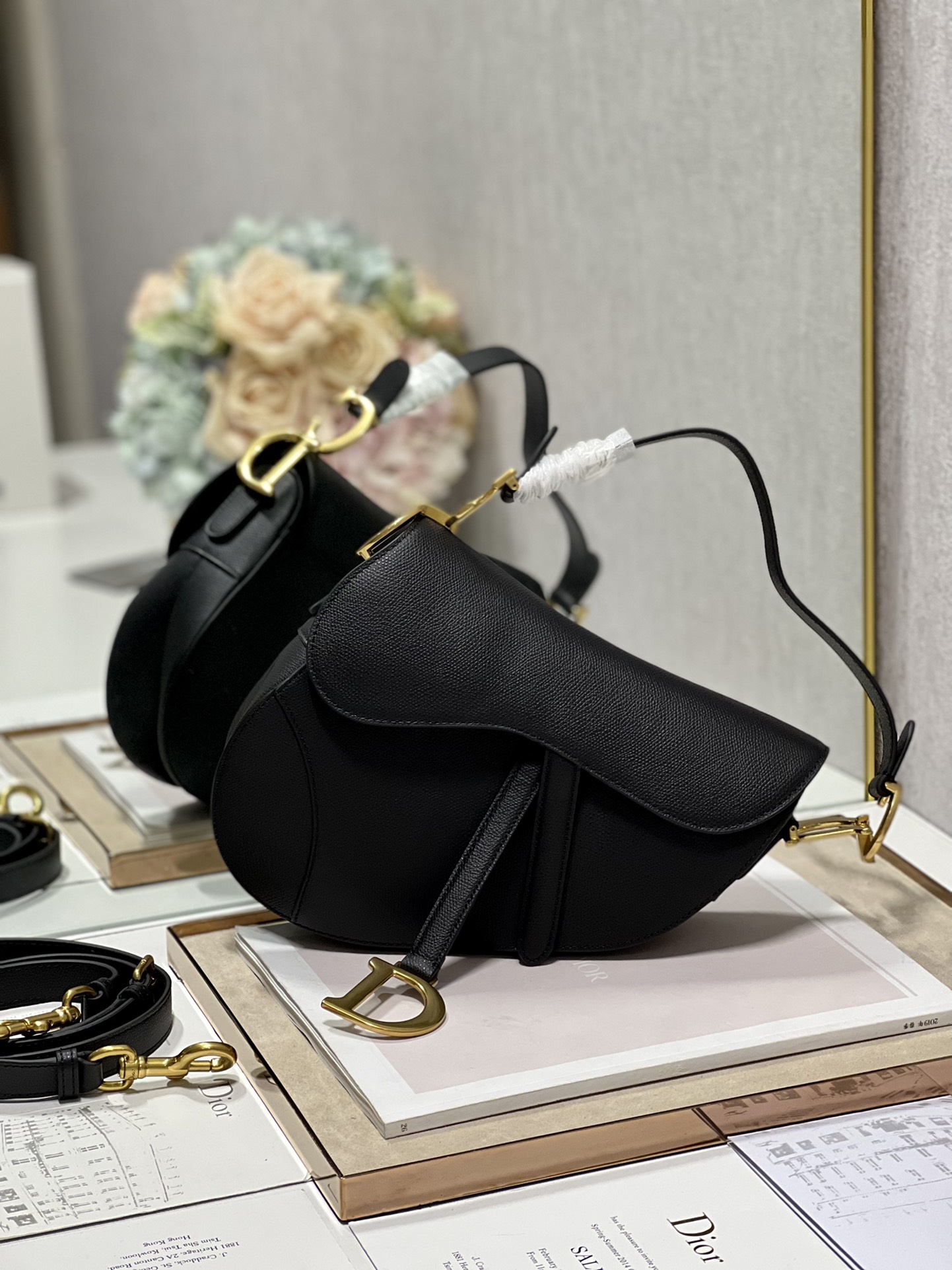Dior Saddle Bag With Strap Black/White/Green/Navy Blue/Brown For Women 10in/25.5cmCBAA_