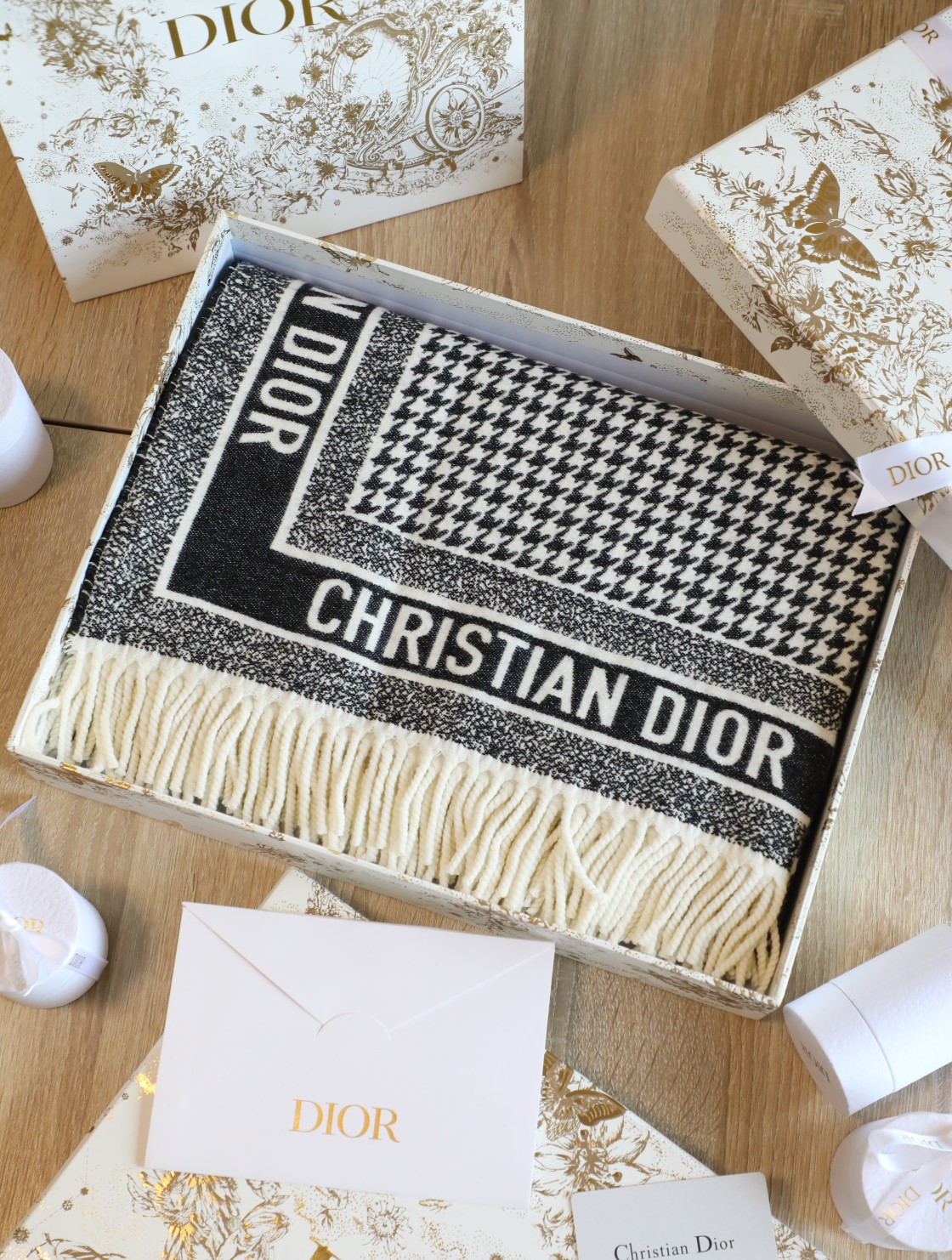 Dior Shawl Square Silk Long Neck Winter Wool Scarf 150cm/59in