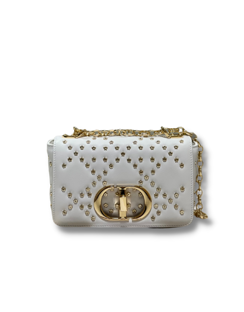 Dior Small Caro Bag White/Black For Women 8in/20cmUNHH_