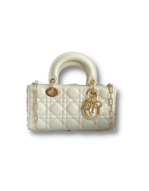 Dior Small Lady D-Joy Bag White/Pink/Black For Women 9in/22cmONGE_