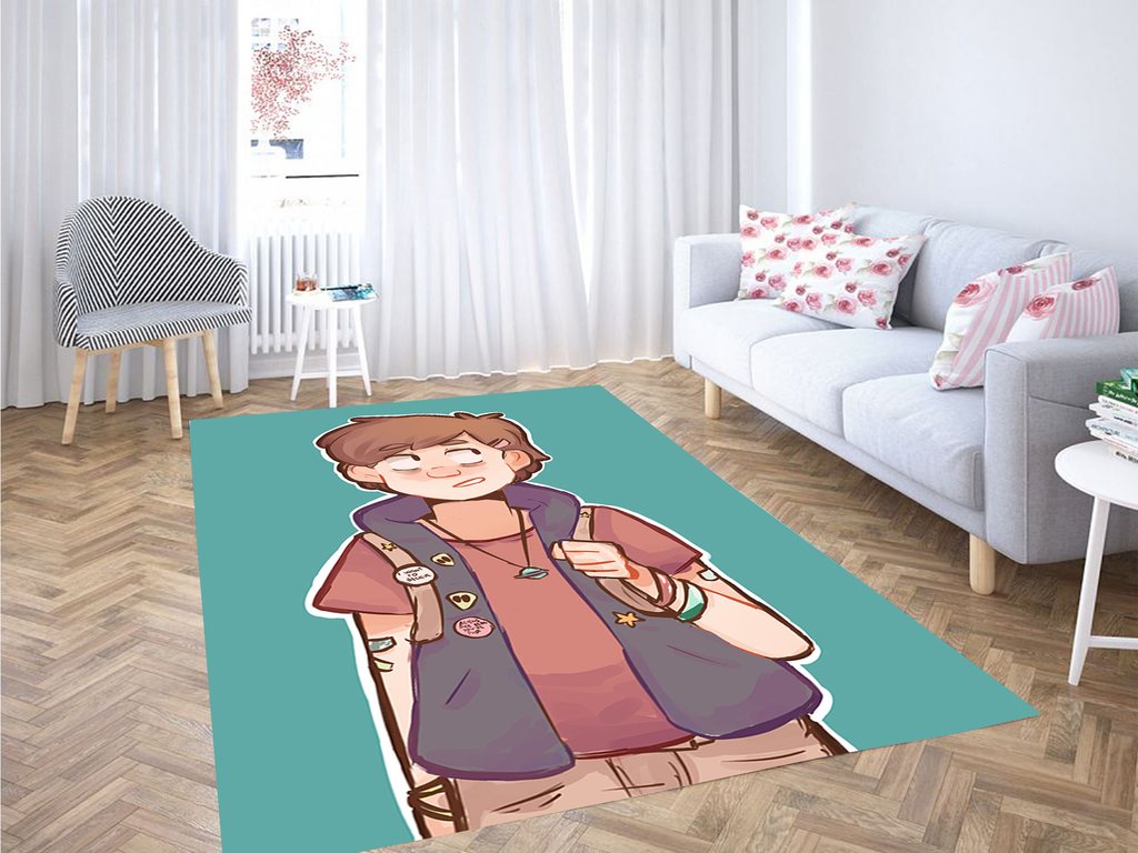 Dipper Cartoon Gravity Falls Living Room Modern Carpet Rectangle Rug