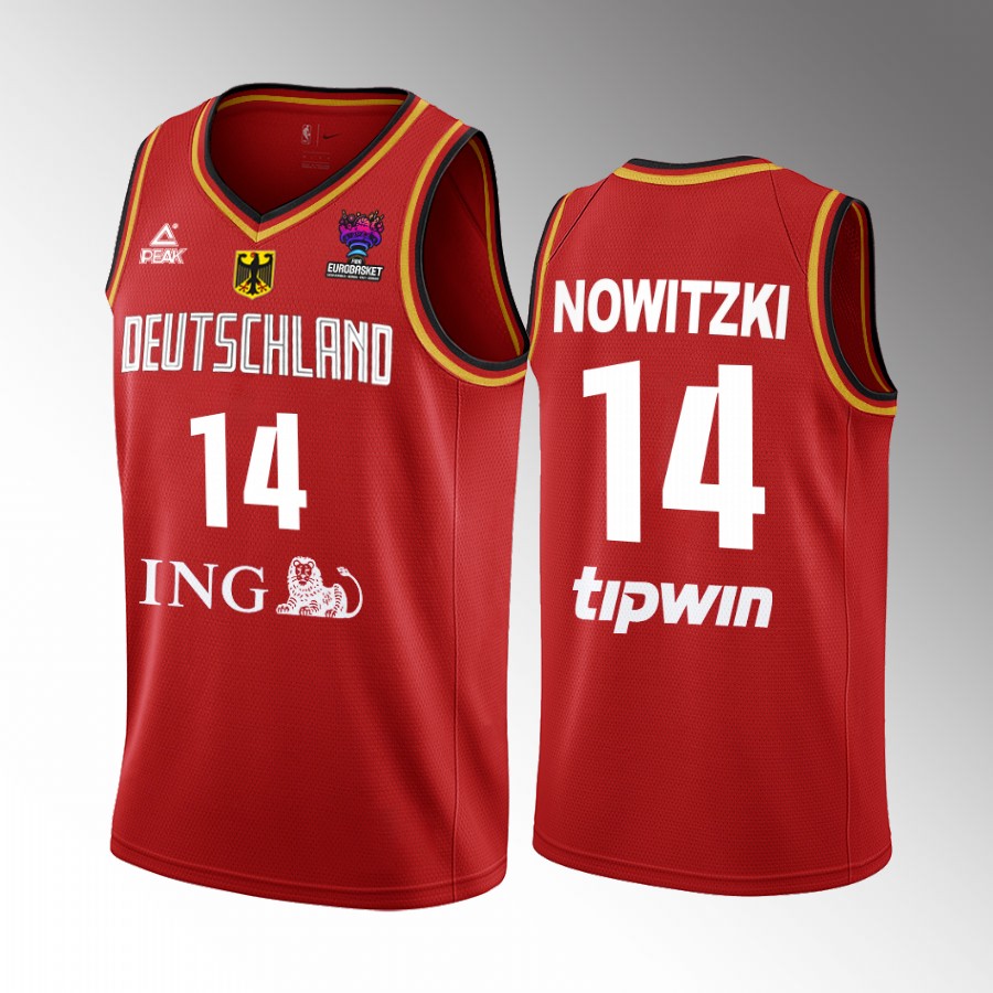 Dirk Nowitzki Germany FIBA EuroBasket 2022 Red Jersey #14