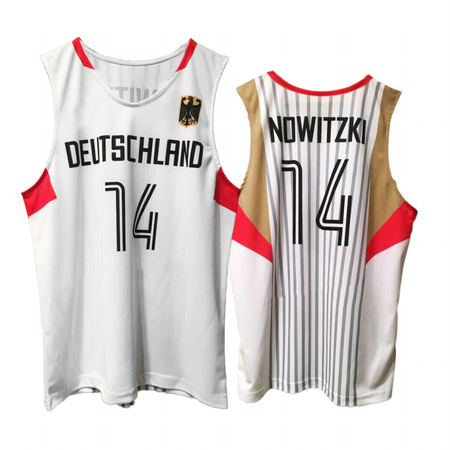 Dirk Nowitzki Germany Team White #14 Bundesrepublik Deutschland Jersey