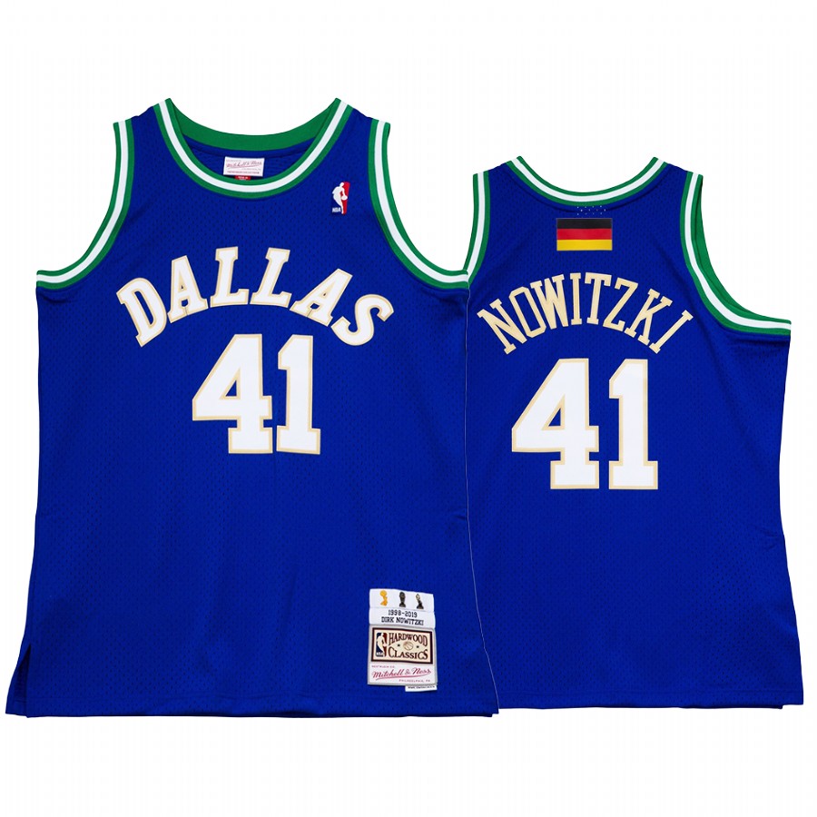 Dirk Nowitzki Mavericks #41 Retirement Jersey Blue Dirk Diggler
