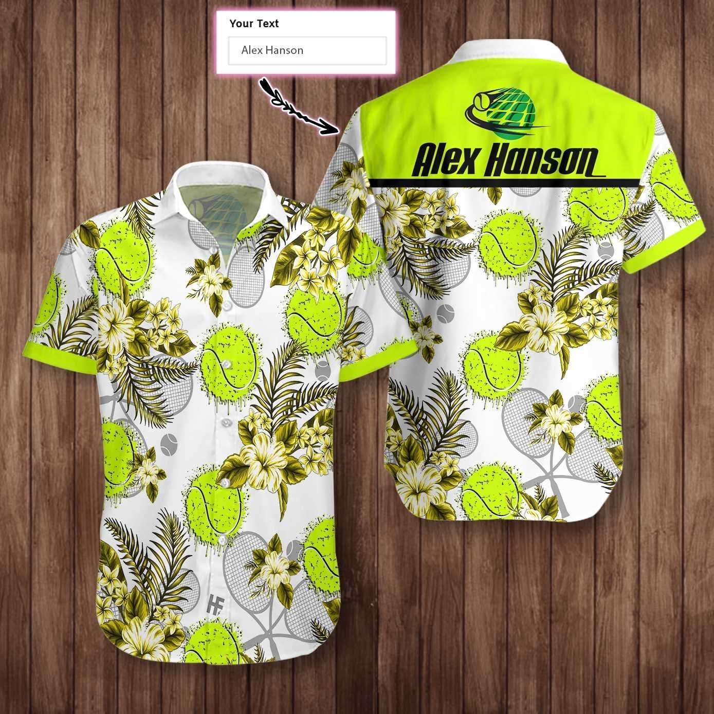 Discover Cool Personalized Tennis Ball And Racket Hawaiian Aloha Shirts Custom Name Dh