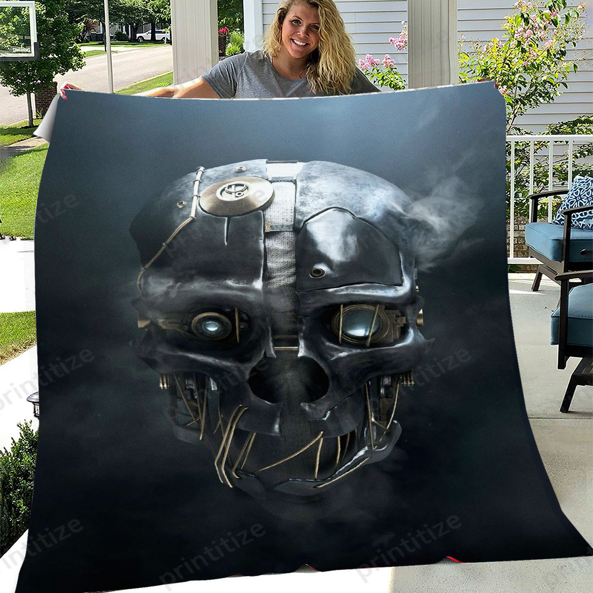 Dishonored Mask Fleece Blanket