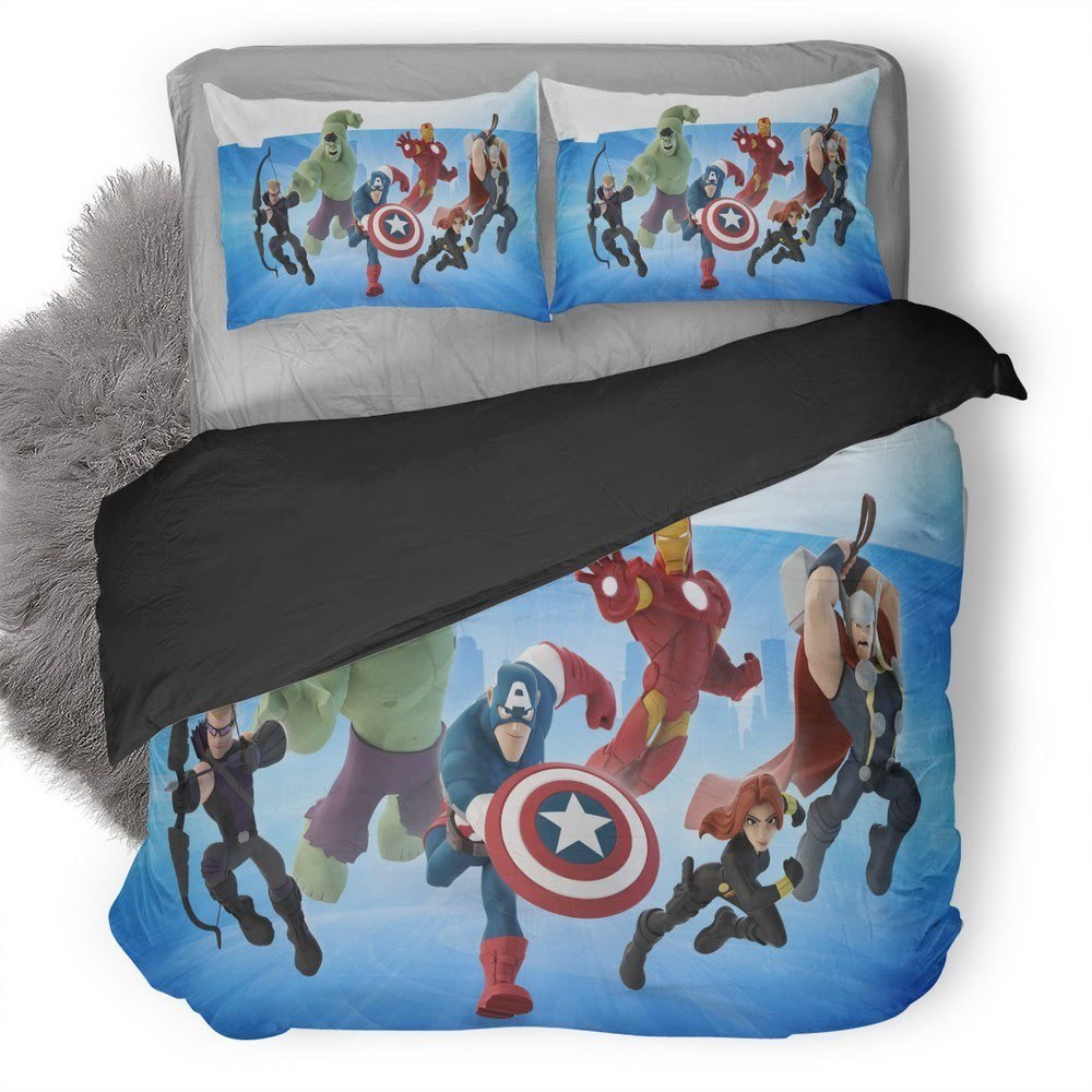 Disney Avengers Infinity Marvel Super Heroes 3D Customized Duvet Cover Bedding Set