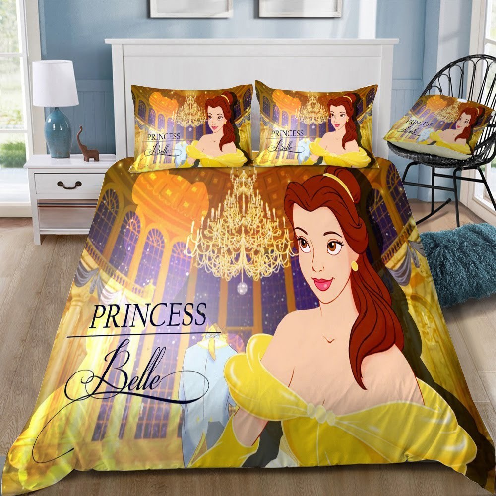 Disney Beauty And The Beast 3D Customized Duvet Cover Bedding Set