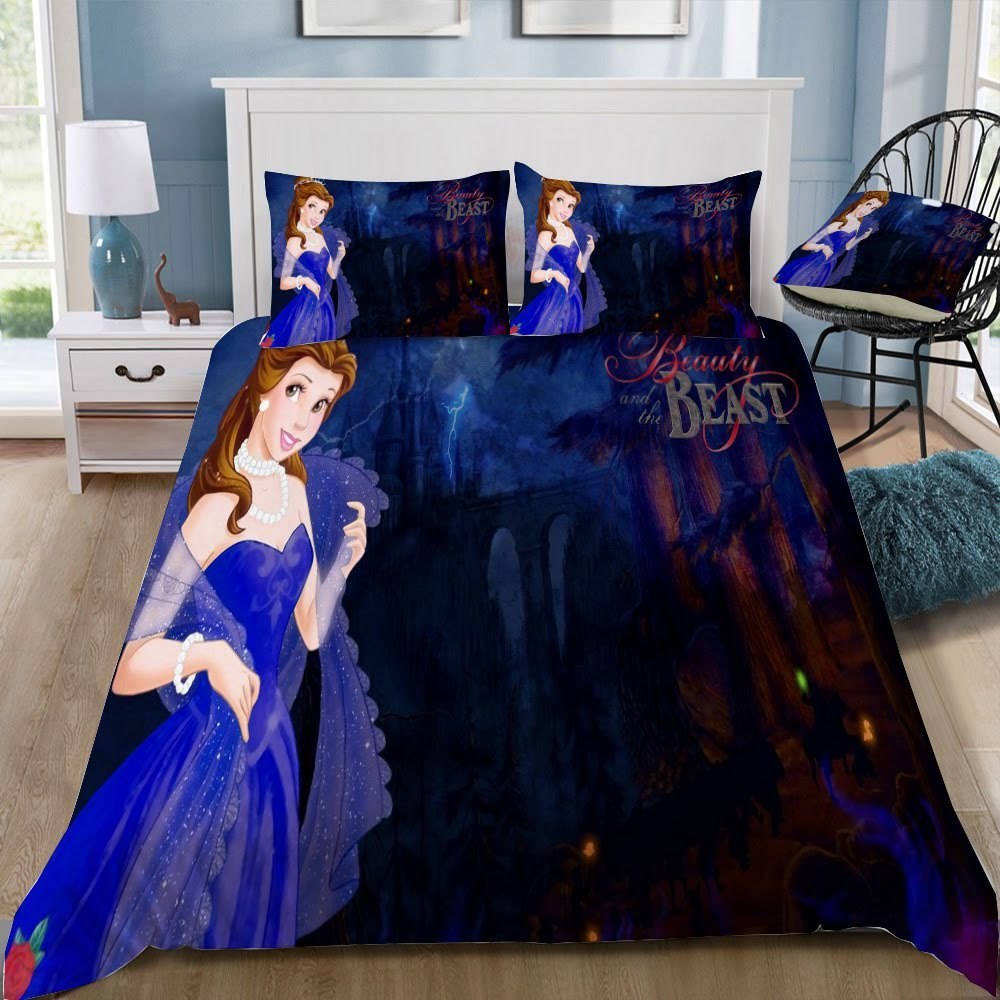 Disney Beauty And The Beast 3D Customized Duvet Cover Bedding Set