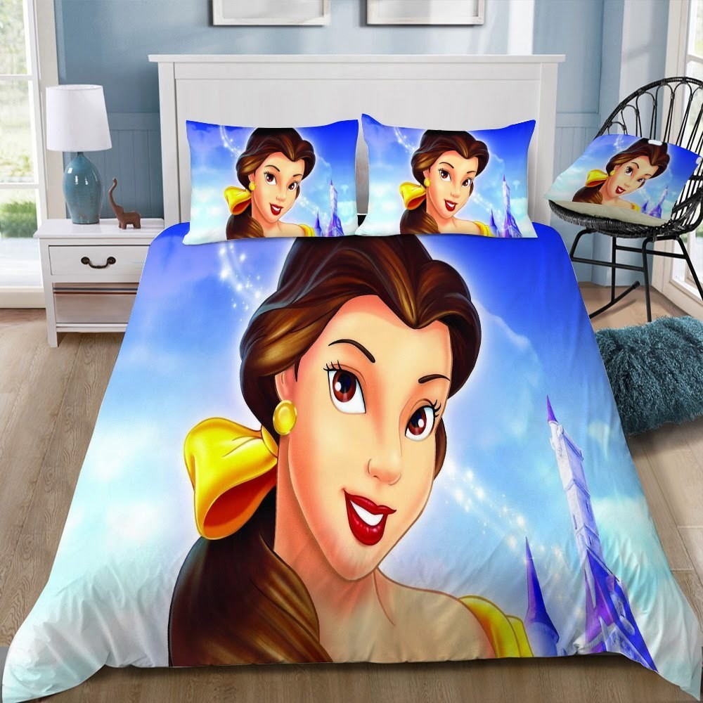 Disney Beauty And The Beast 3D Customized Duvet Cover Bedding Set