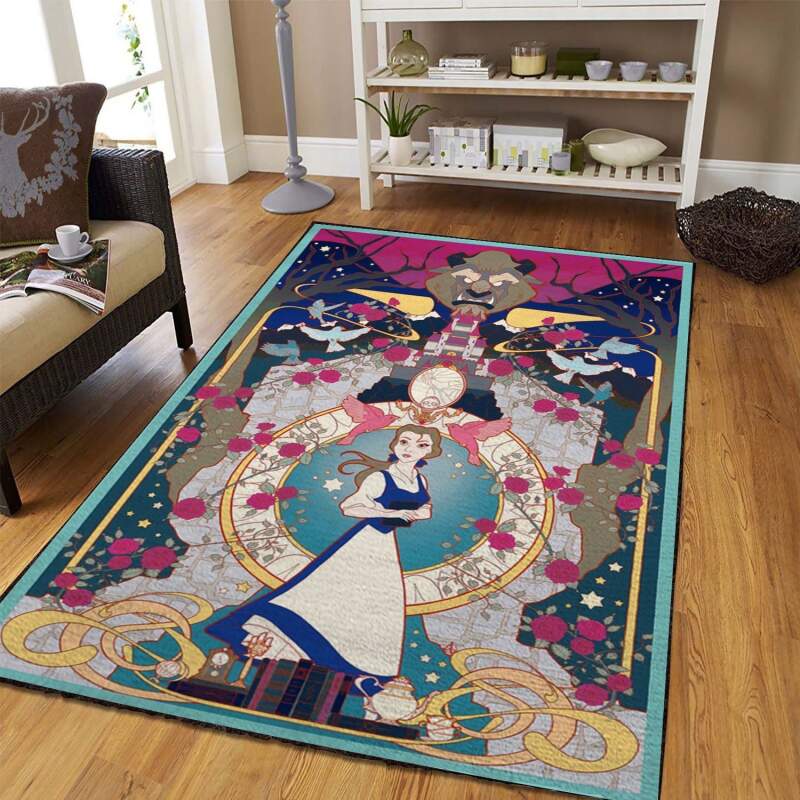 Disney Beauty And The Beast Area Rectangle Rug