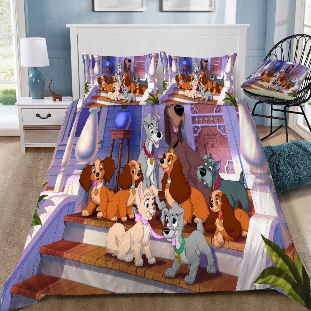 Disney Disney Lady And The Tramp 3D Customized Duvet Cover Bedding Set