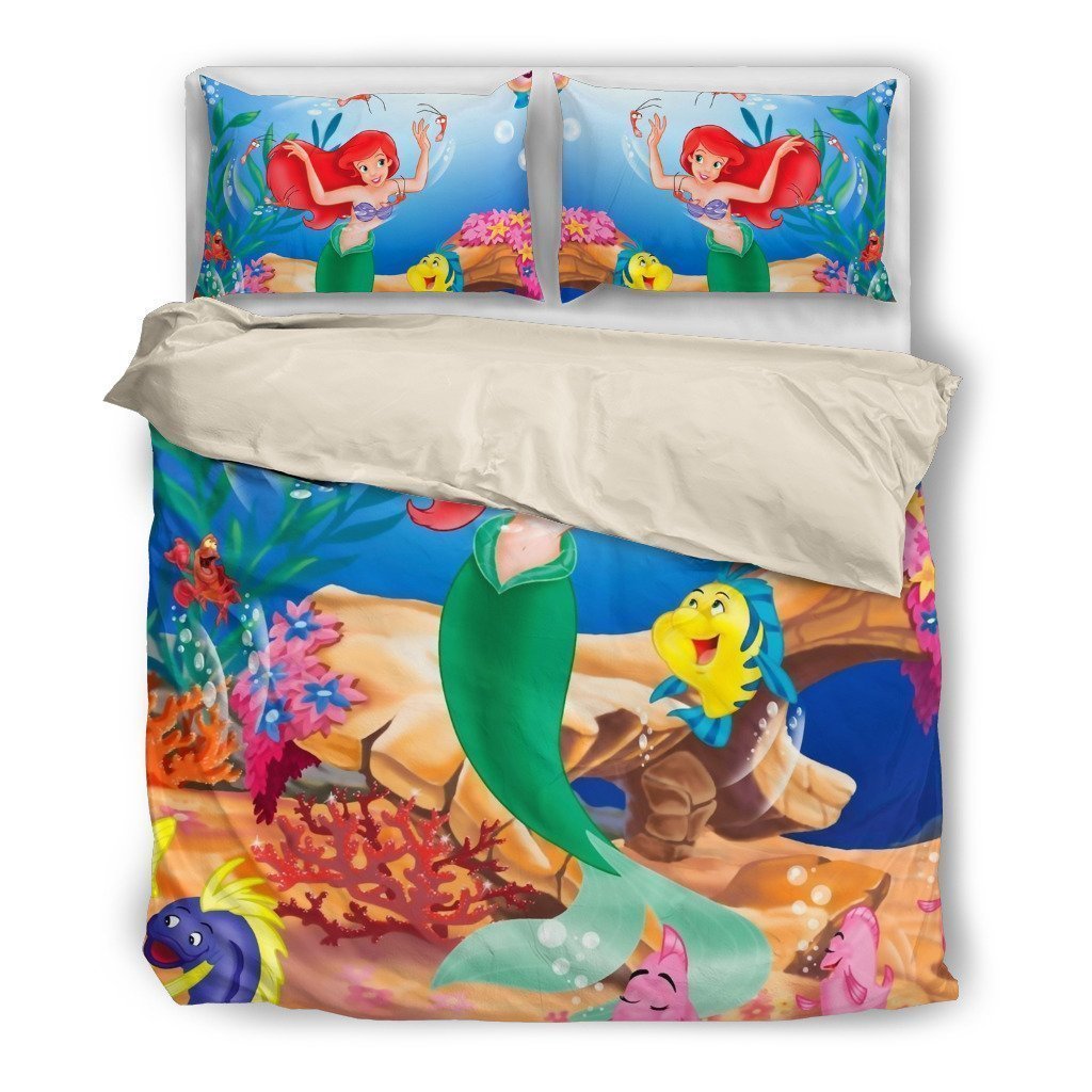 Disney Mermaid 3D Customized Duvet Cover Bedding Set