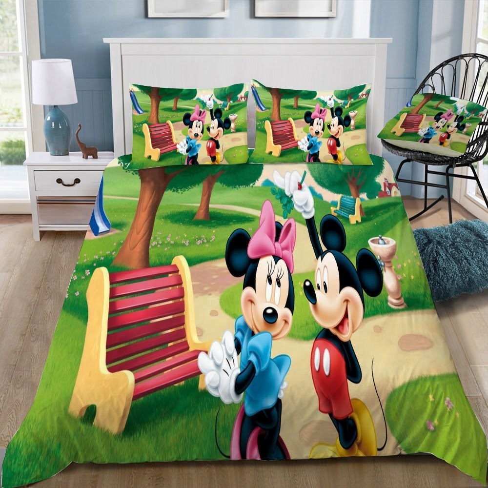 Disney Mickey And Minnie 10 3D Customized Duvet Cover Bedding Set