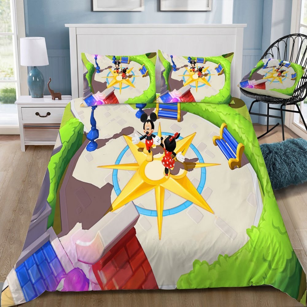 Disney Mickey And Minnie 12 3D Customized Duvet Cover Bedding Set