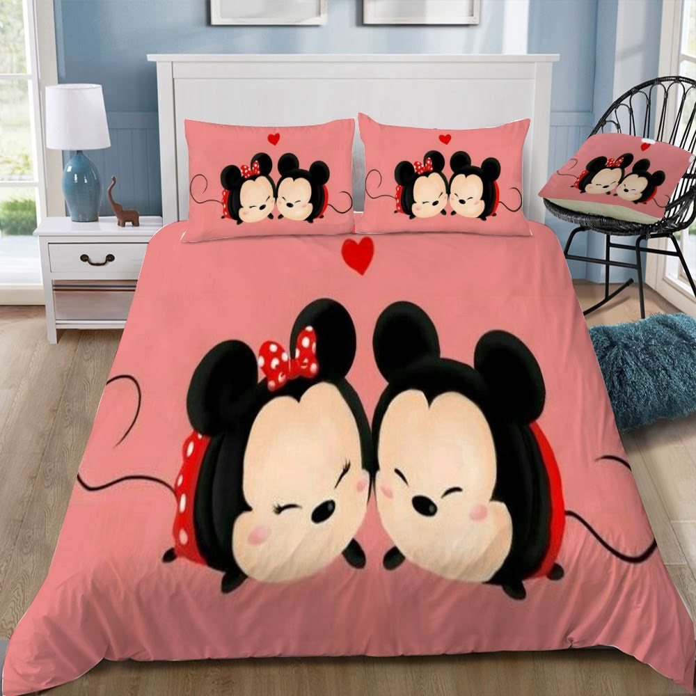 Disney Mickey And Minnie 13 3D Customized Duvet Cover Bedding Set